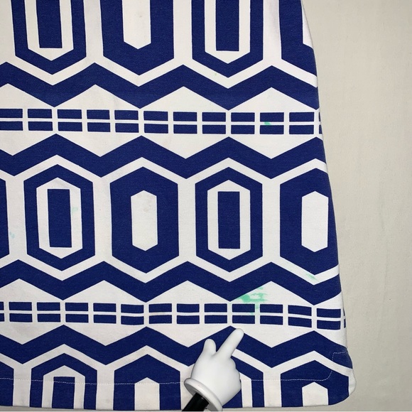 Gymboree Blue Geo Print Shift Dress Girl’s 5 Mod About Orange Retro 60s Vibes - Picture 6 of 8